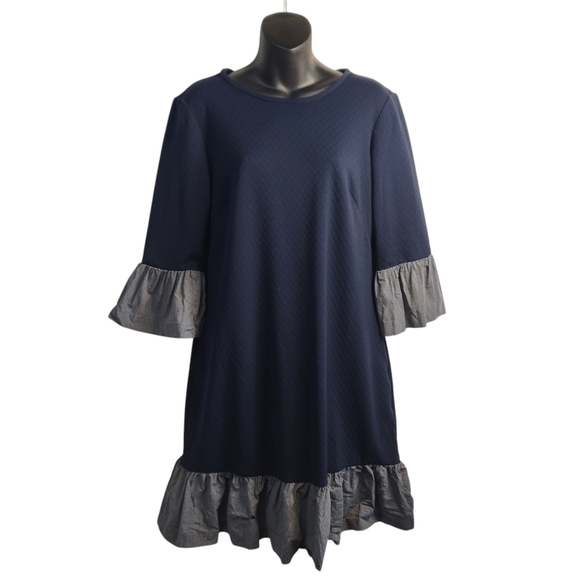 ViVI Dresses & Skirts - Vivi by Violet Weekend Women's Navy Blue Ruffled Dress Size M